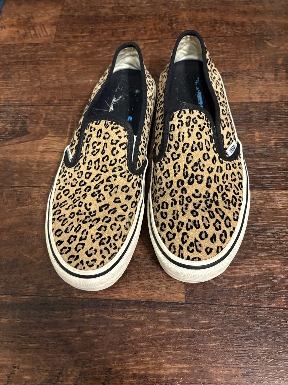 Vans Leopard Print Slip-On Sneakers - Tan & Black